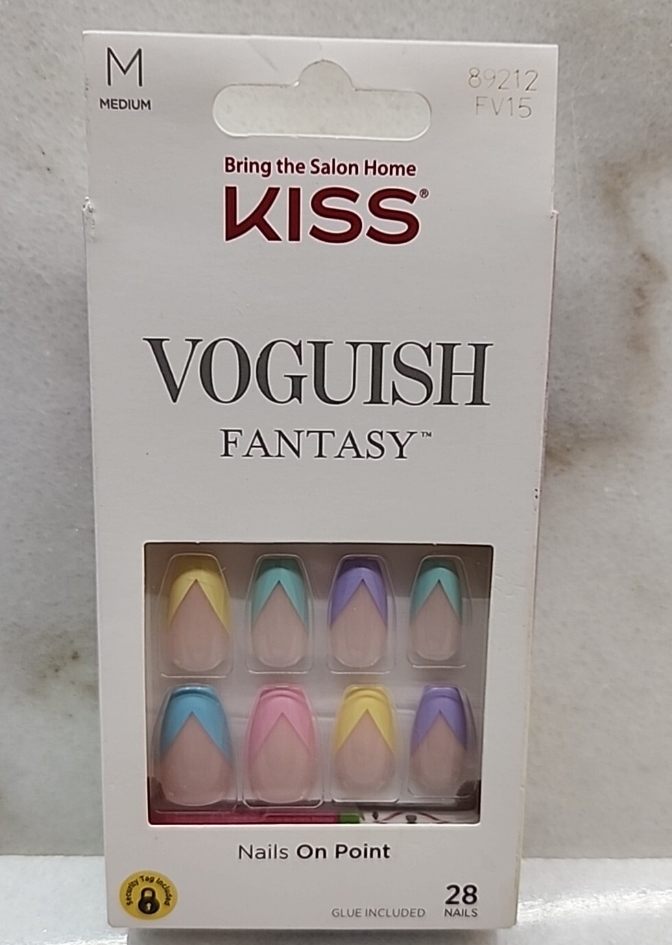 1 Kiss Voguish Fantasy Medium Nails, #FV15 Nails On Point Printed With SOY INK.