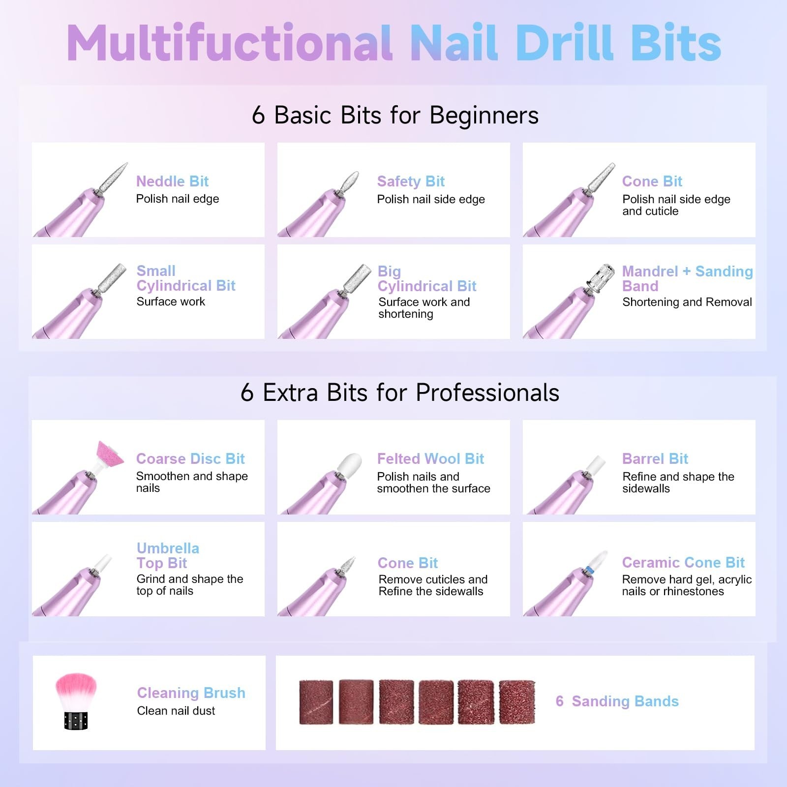 Nail Drill Professional, 35000RPM Electric Nail File Rechargeable, Portable N…