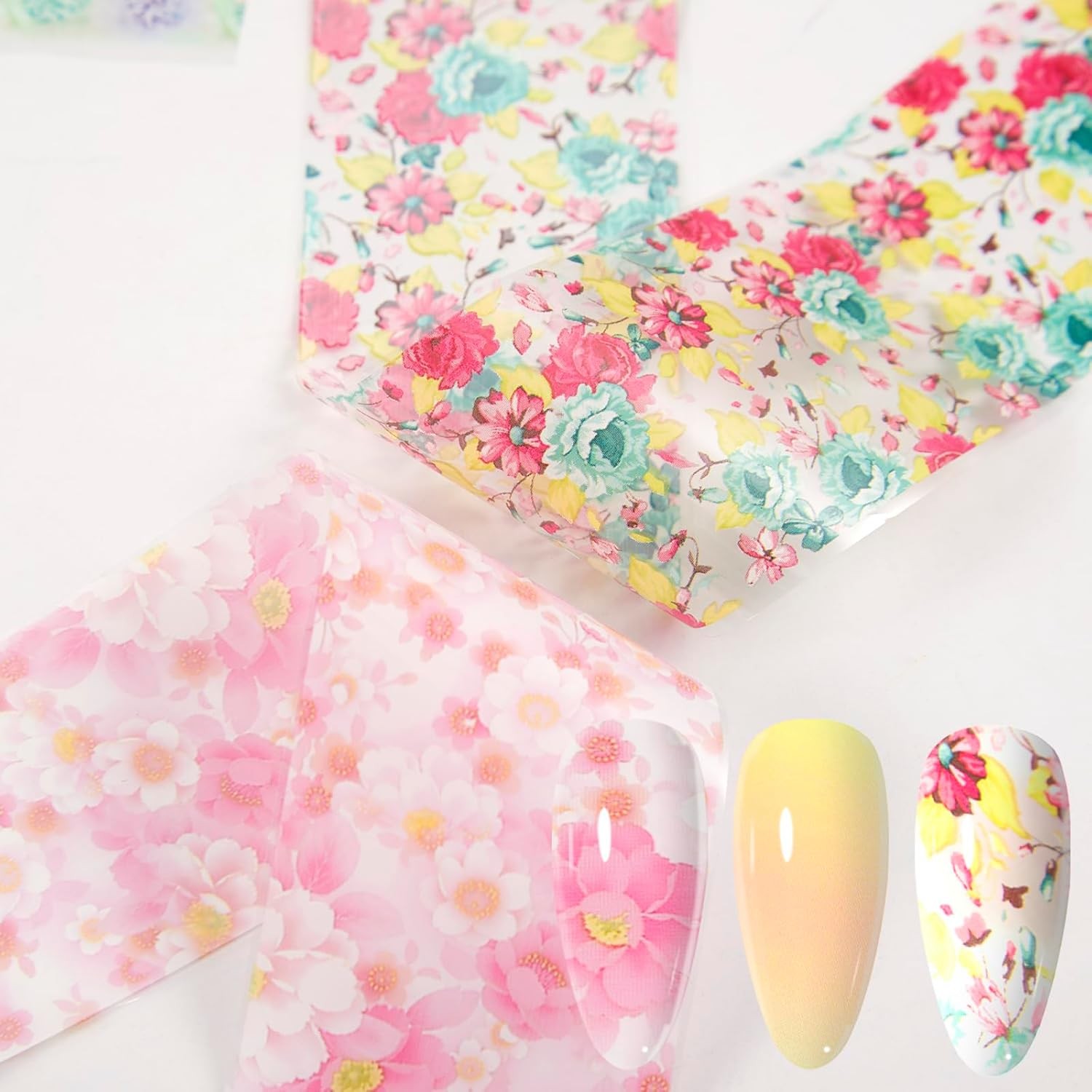 300 Sheets Nail Transfer Foil Art Kit, Flower Lace Rose Nail Foils Transfer Nail
