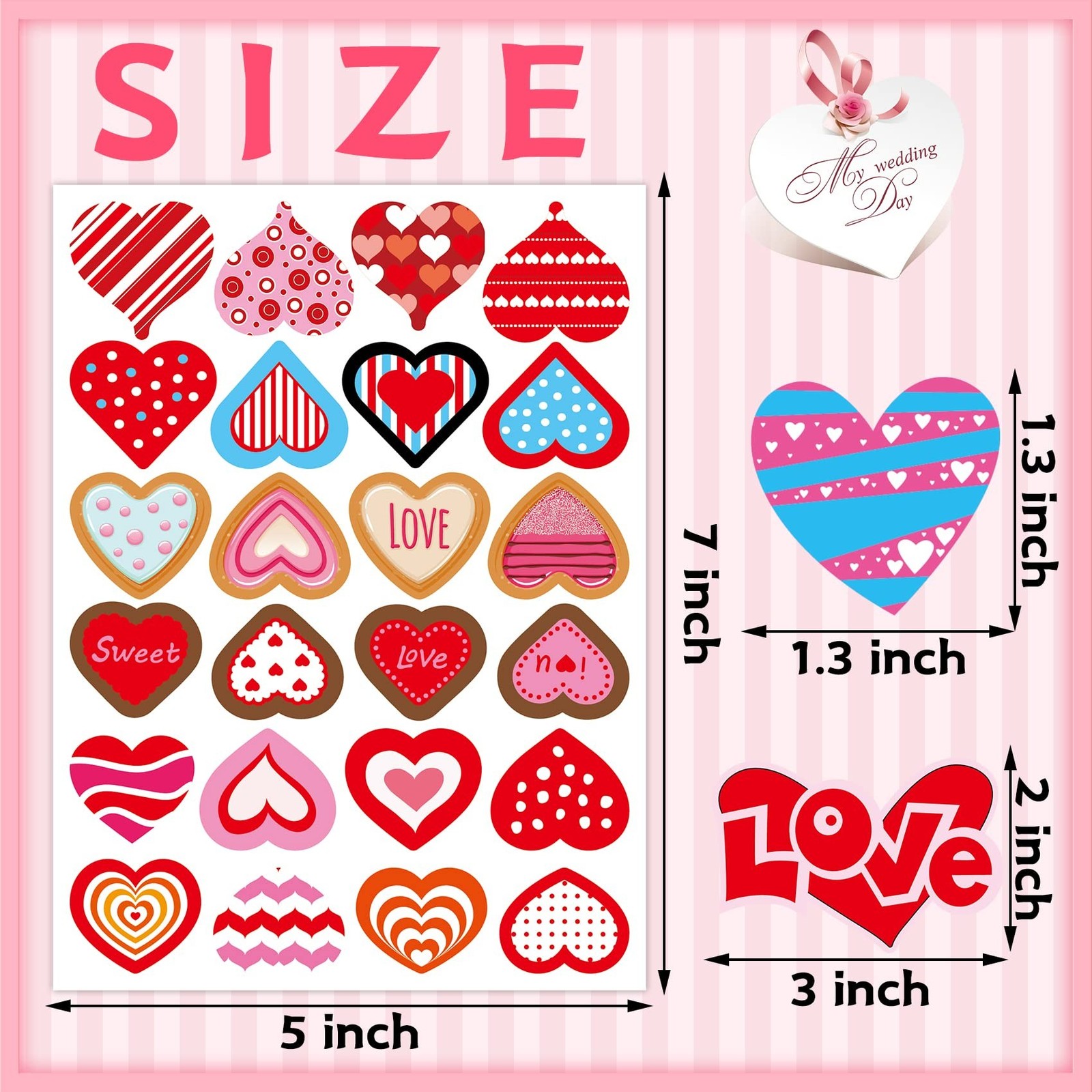 Valentines Stickers 440PCS Valentines Day Stickers for Kids Valentines Sticke…
