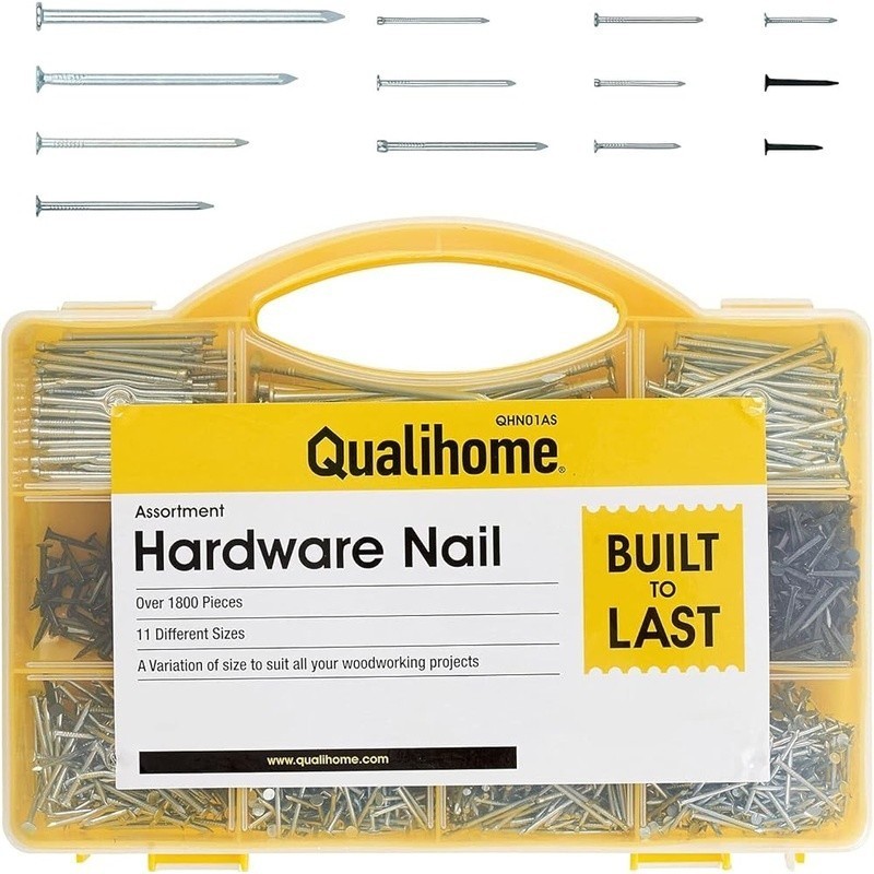 Multi-Purpose Nail Assortment Kit 1800 Quality Nails DIY Woodworking Projects US