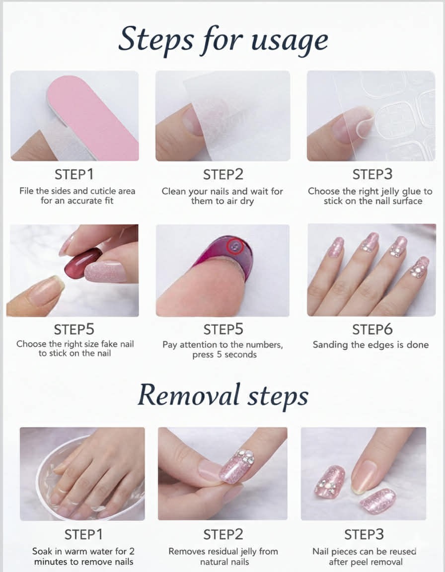 Press On Nails Burgundy Red Almond Shape Set with Nail Glue & Adhesive Tabs