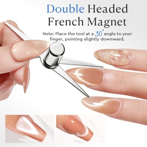 Set, Heart Rabbit French Cat Eye Gel Nail Tool Kit, 3-in-1 Cat Eye Magnet