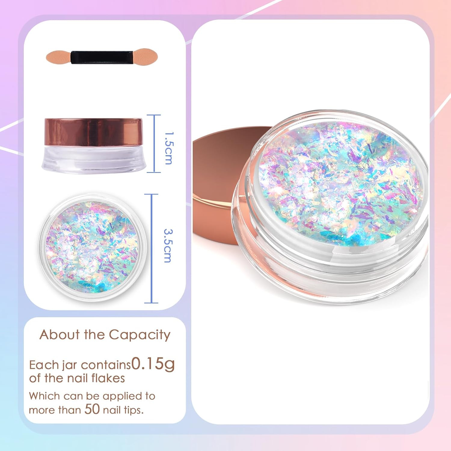 Colorful Moonlight Chameleon Flakes Nail Glitter Irregular Opal Nail Foil Flakes