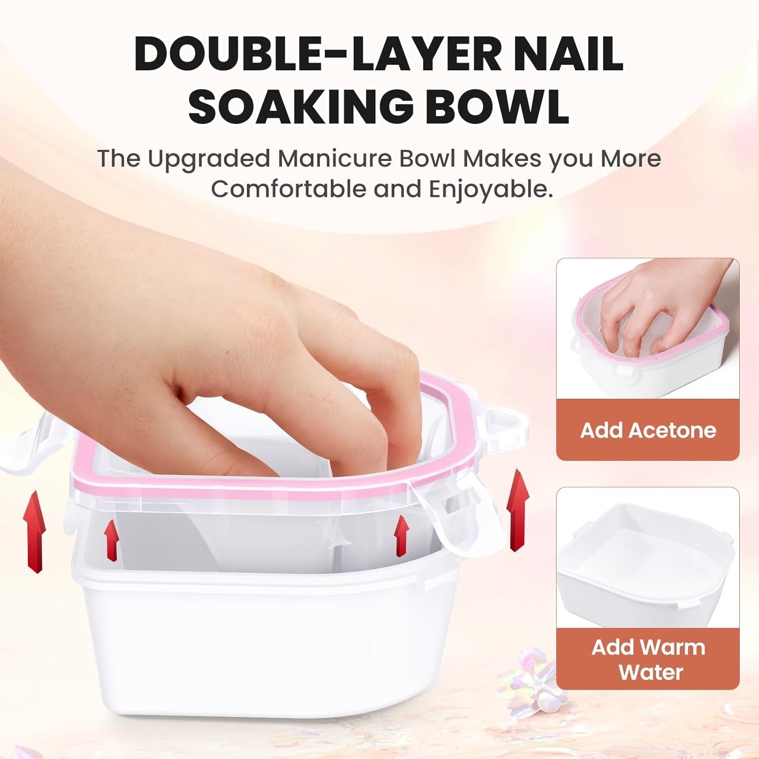 Hand Toe Nail Soaking Bowl: 12PCS Large Size Hand & Foot Nail Soak Off Bowl f…