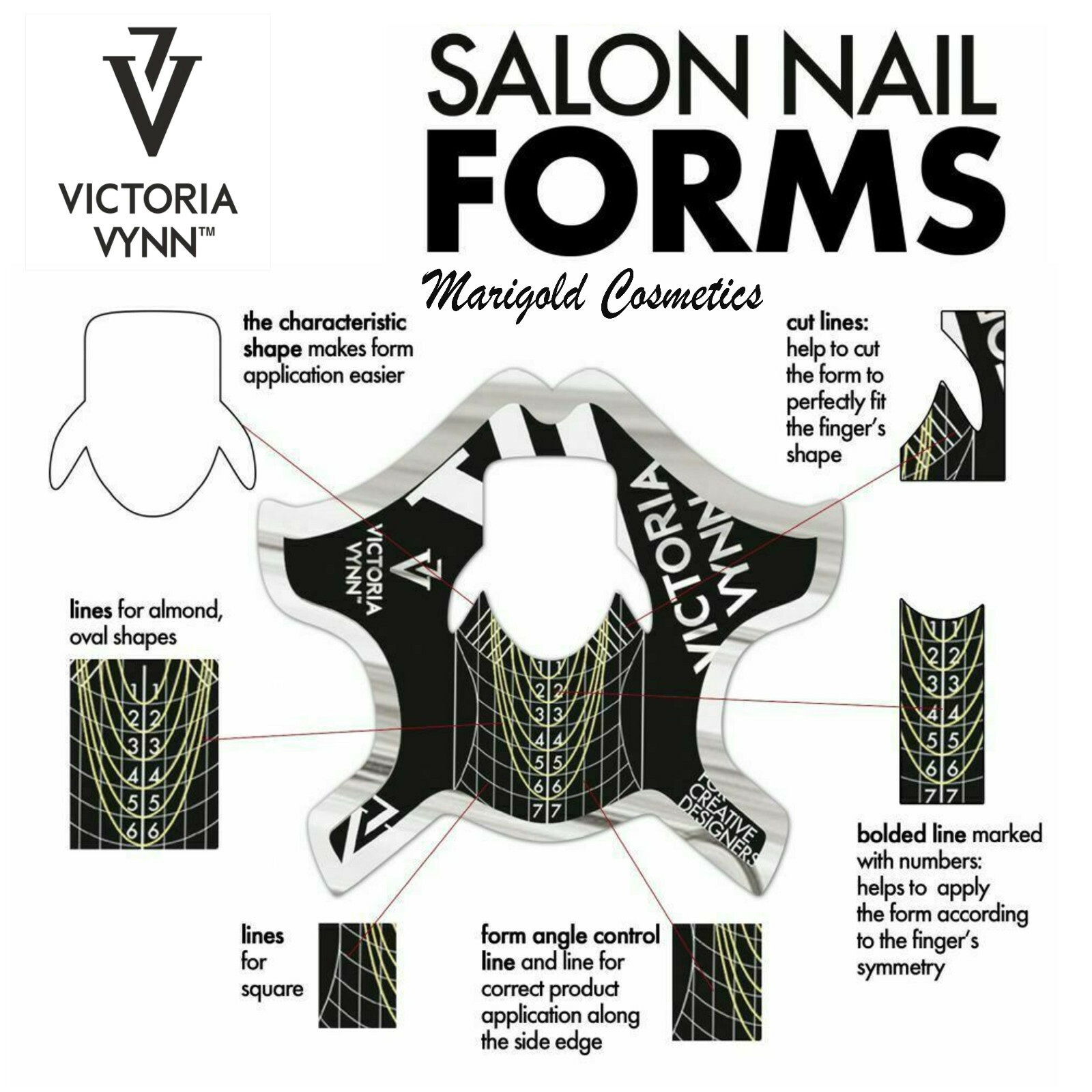 Victoria Vynn NAIL FORMS Stickers for UV Builder Gel Extension Acrylic Template
