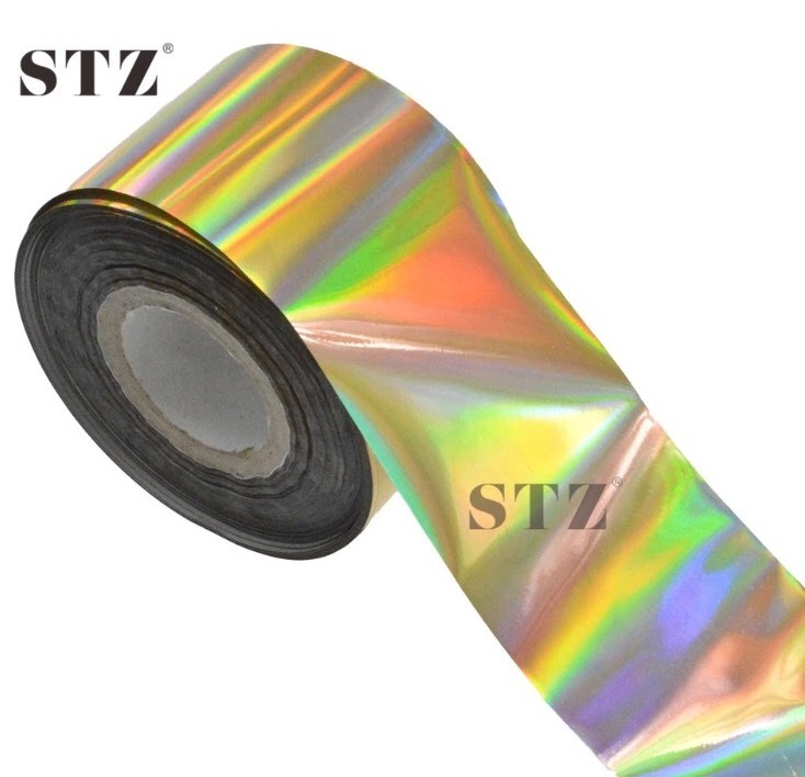 Holographic Nail Foils Wraps Mirror Shine Stickers Silver Gold 4pc x 20cm SET