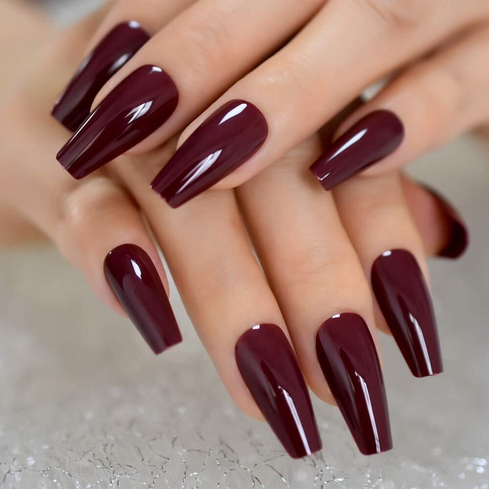 100/600/1200 Pcs Long Coffin Full Cover False Nail Tips Press on Nails – Jargod