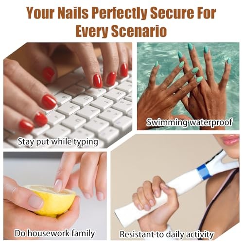 Ymapinc 600PCS Ultra-Thin Nail Adhesive Tabs, 3 Sizes Waterproof Breathable