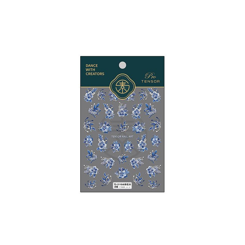 5D Embossed Nail Stickers Flower Nail Art Stickers Decals Self-Adhesive Floral N