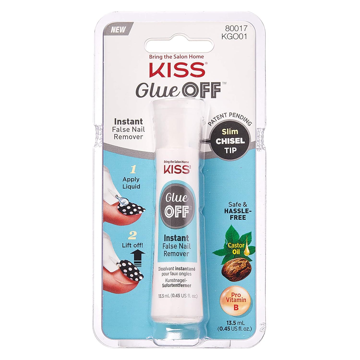 KISS Glue Off False Nail Remover KGO01 SLIM CHISEL TIP w/free gift Free Ship