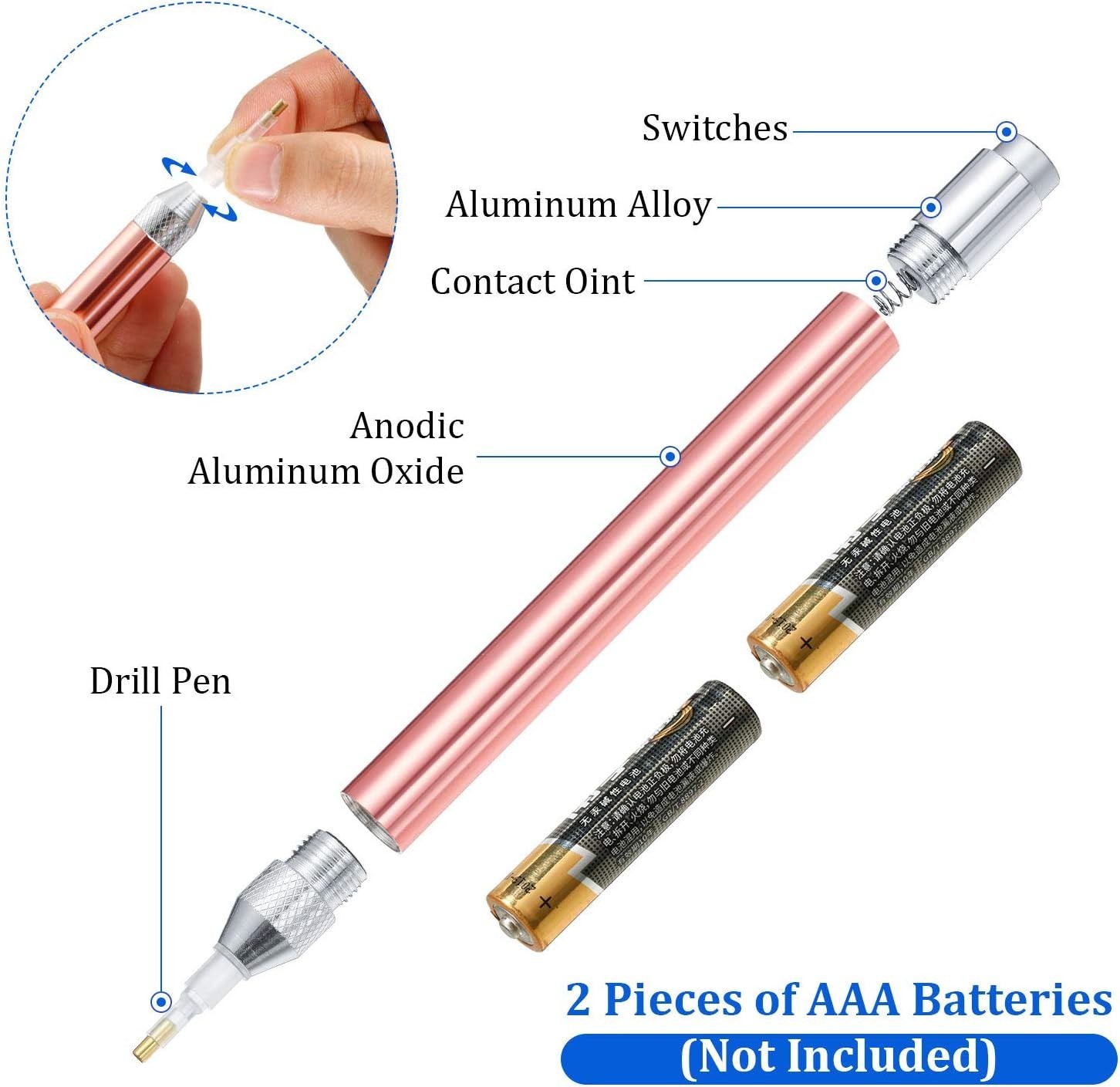 Versatile LED Craft Pens with 15 Replacement Tips for Diamond Painting & Nails