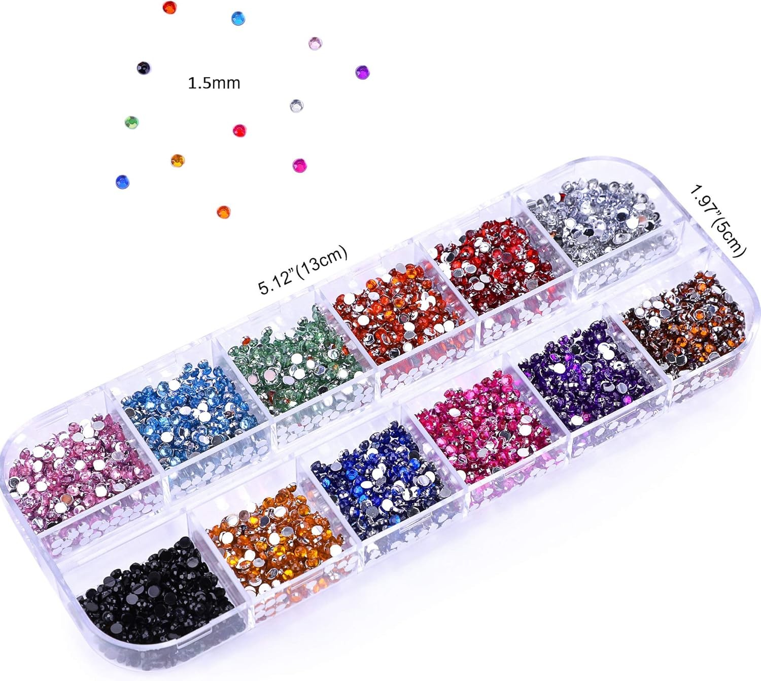 3000 PCS Rhinestones for Craft, AB Rhinestones Flat Back (Small Size 1.5-5 Mm)
