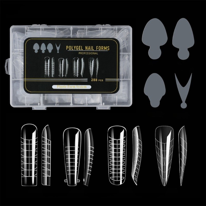 288 Pcs Nail Forms Nail Forms Acrylic Nail Extension Tips Nail Shapes