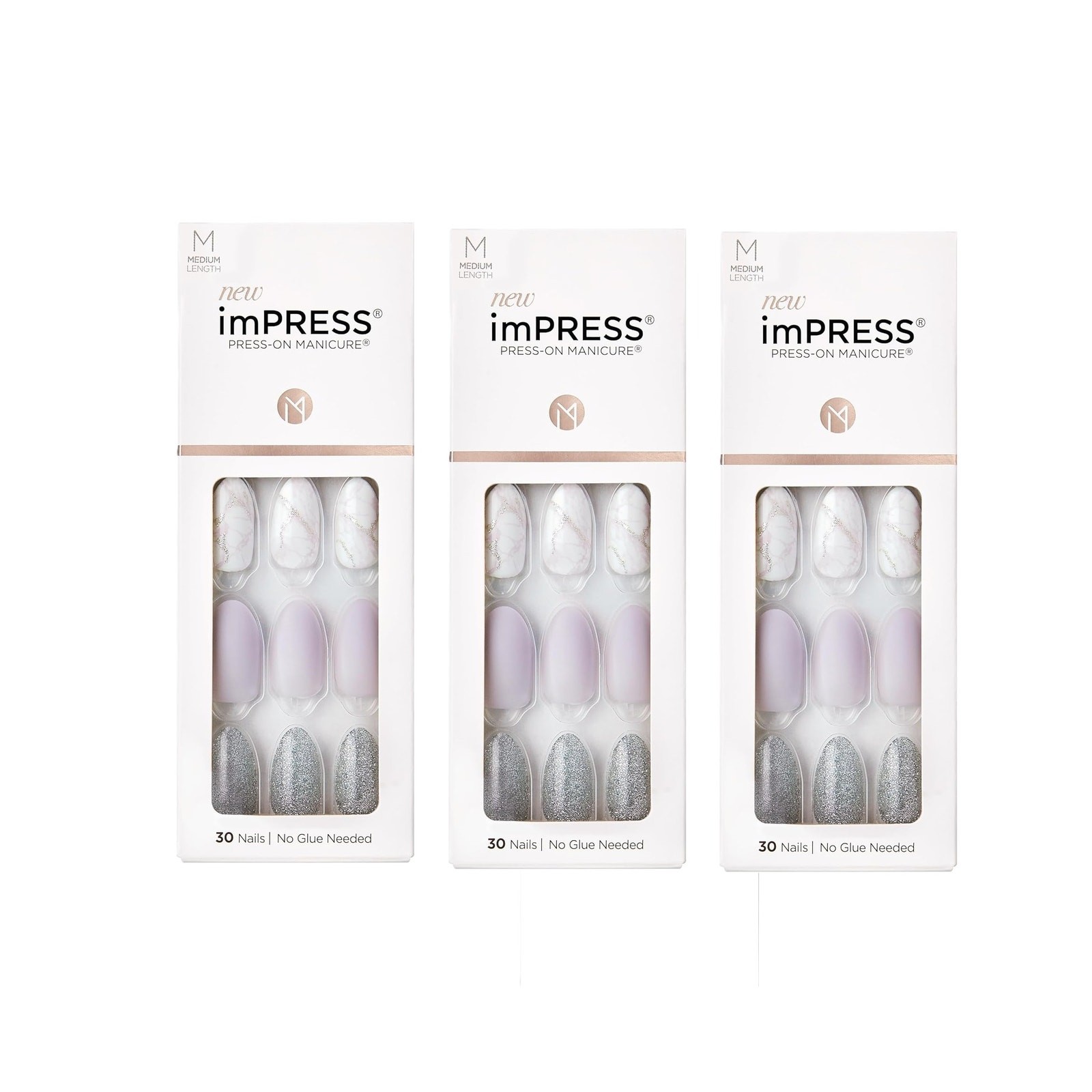 KISS imPRESS Press-On Nails CLIMB UP Medium 30 Nails Prep Pad Stick Mini File