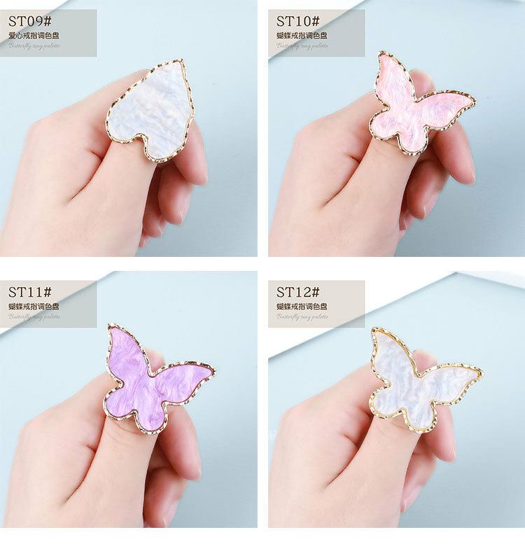 Resin Nail Art Ring Palette Manicure Tool Polish UV Gel Holder Display Tool DIY