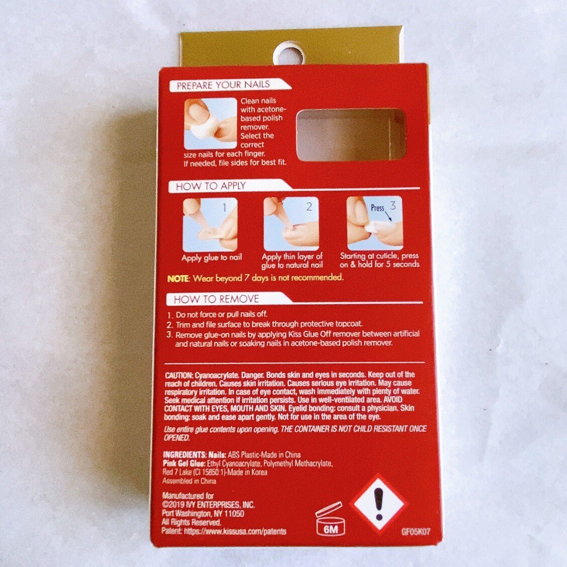 GoldFinger Gel Glam Press On Nails Manicure Pink Neon Coffin Long Glue