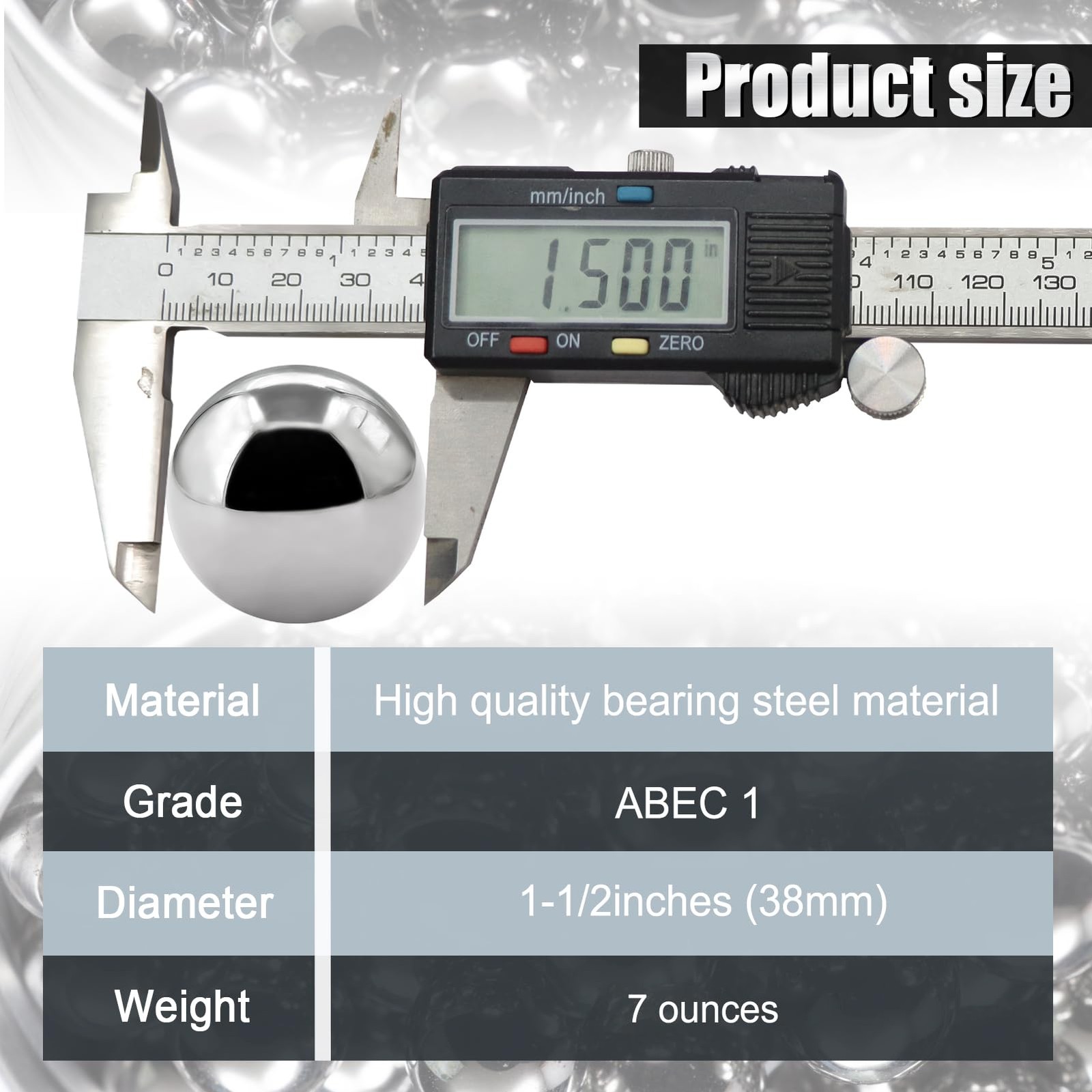2pcs 1.5”inch Chrome Steel Bearing Balls 38mm Steel Balls Precision Bearing …