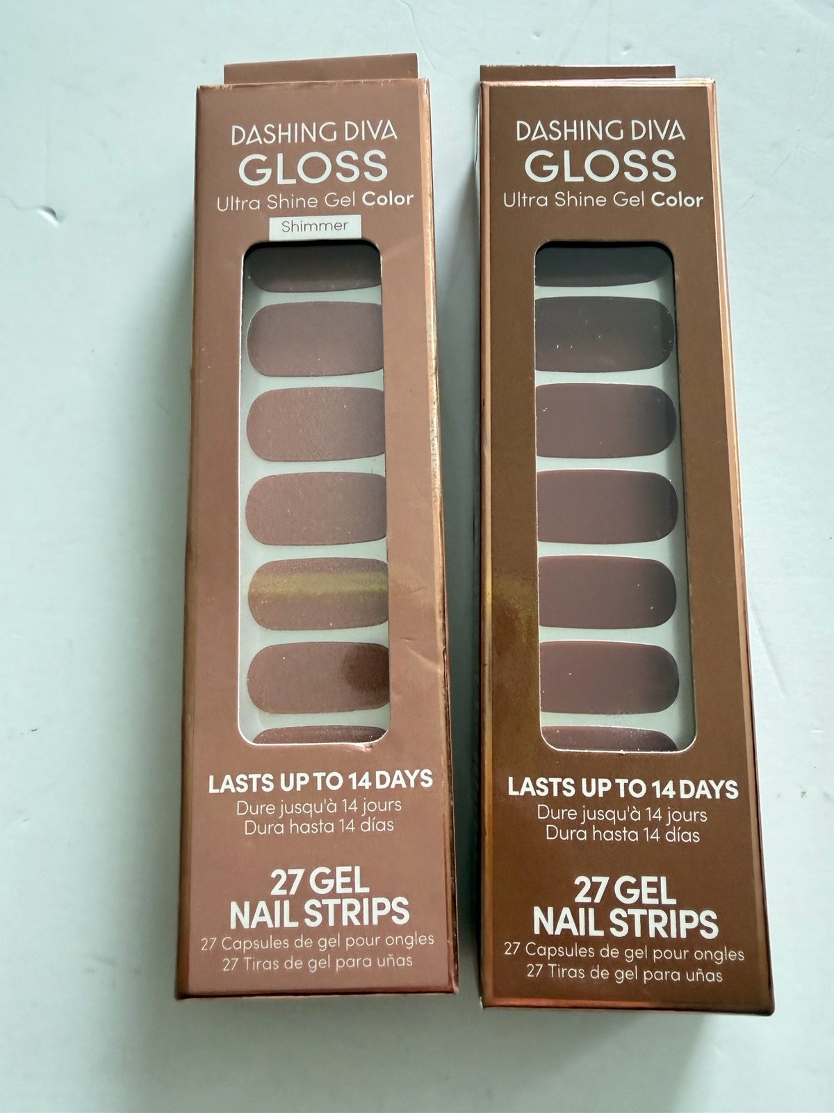 New 2 Sets Dashing Diva Gloss Ultra Shine Gel Teddy Bear/Shimmer Flecks Of Gold