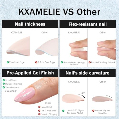 Short Press on Nails Almond, Royal Blue Fake Nails Short Stiletto, royal blue