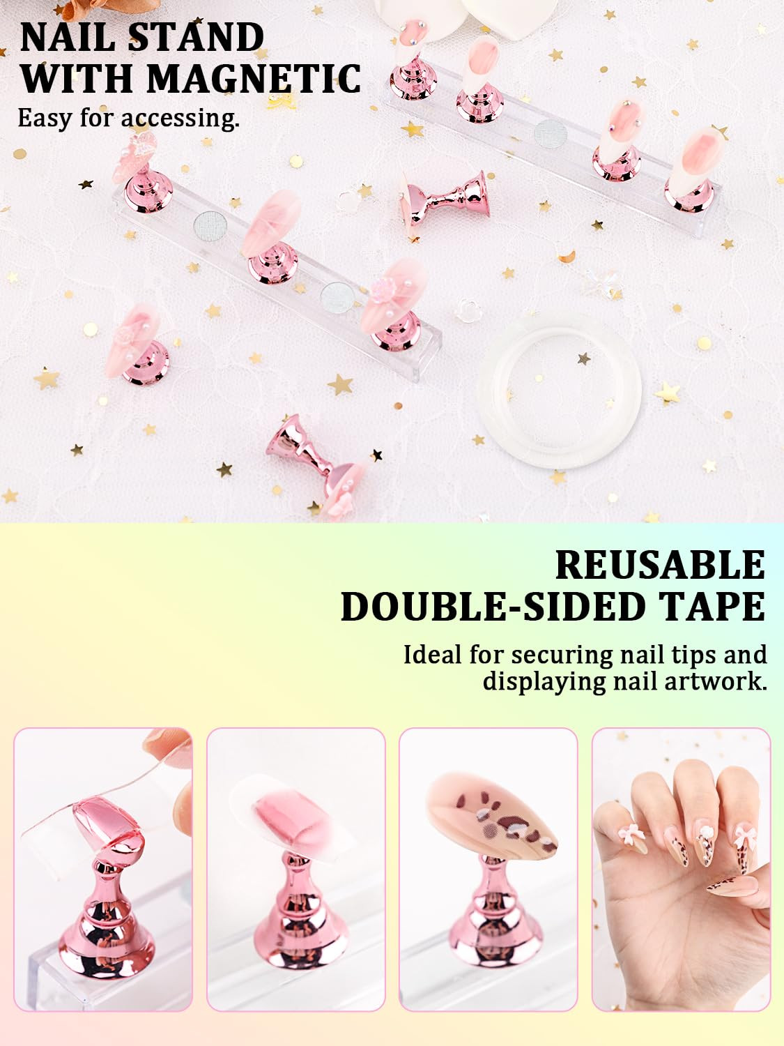 Nail Art Tools Set, Nail Stand for Press on Holder for Painting Nails, Nail Art