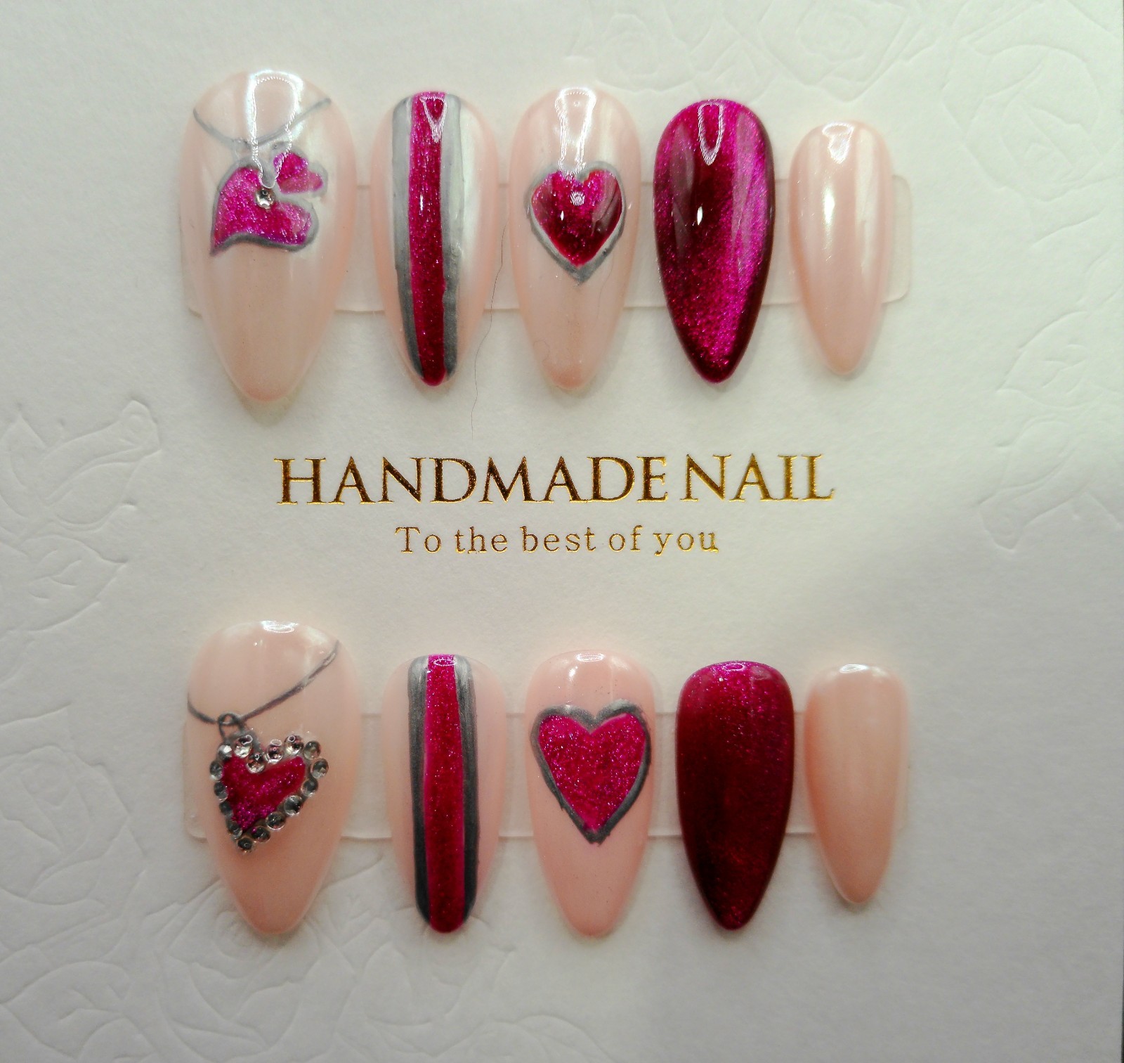 Short Almond Press On Nails in Pinks – Medium Size