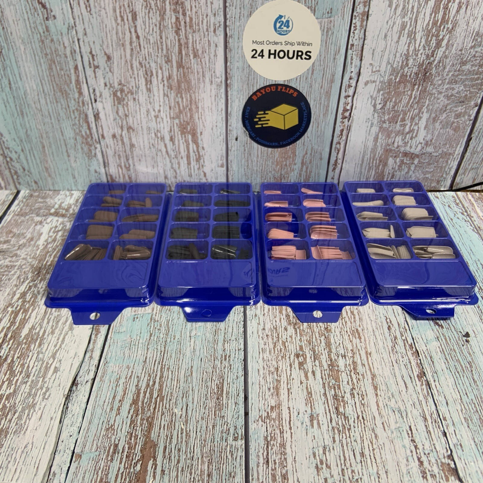 LoveOurHome 480 Piece Press on Nails Matte Square.black,mauve,chocolate,beige.NI