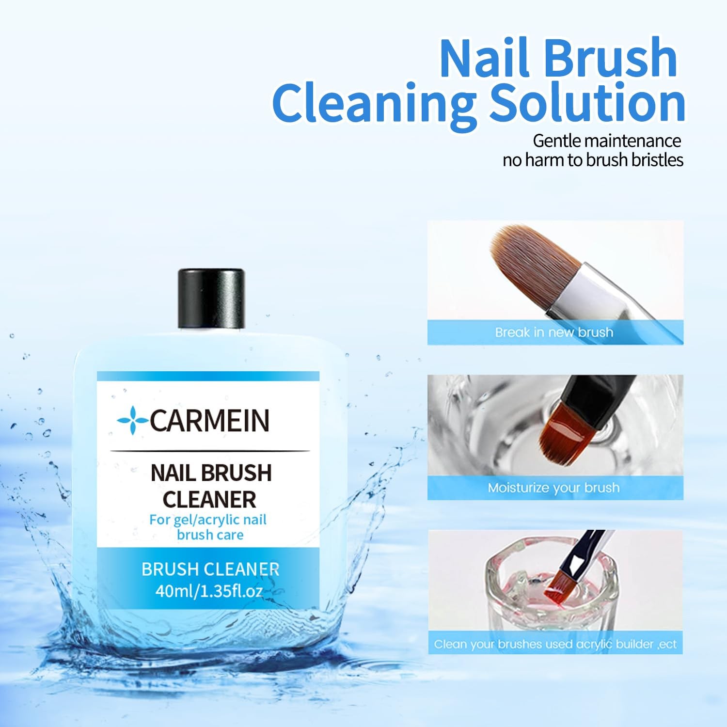 CARMEIN: Nail Cleaner & Brush – Polyester 2.7 Fl Oz (Pack of 1)