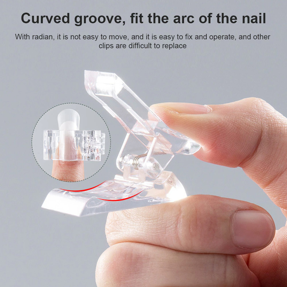 20 PCS Nail Tips Clip Quick Building Poly Builder Gel DIY Extension Clamp Clips
