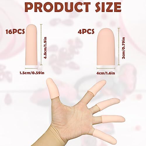 20 PCS Gel Finger Cots Silicone Finger Protectors Rubber Finger Covers for Dry