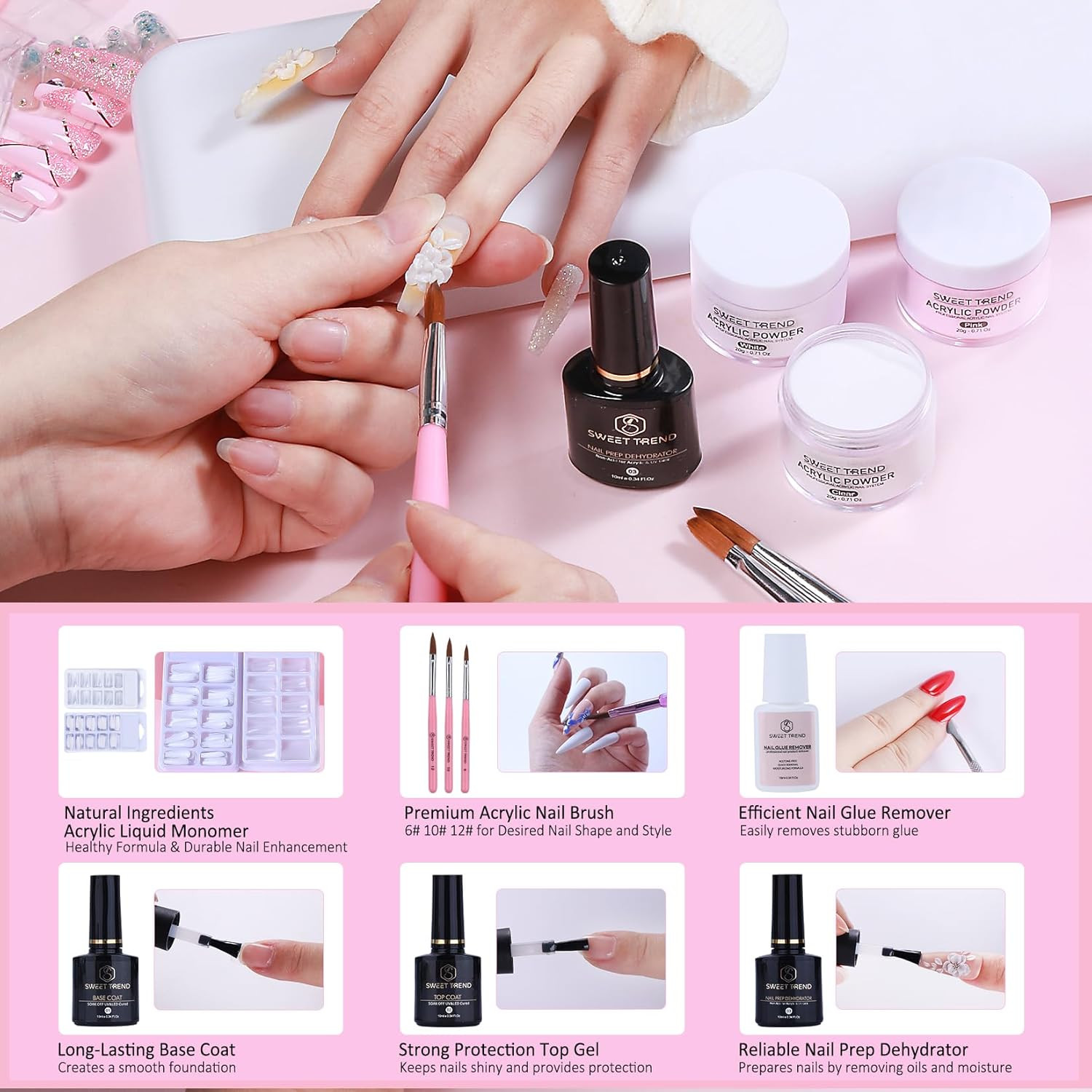 Acrylic Nail Kit for Beginners: Professional Powder Set with Everything | Nail E