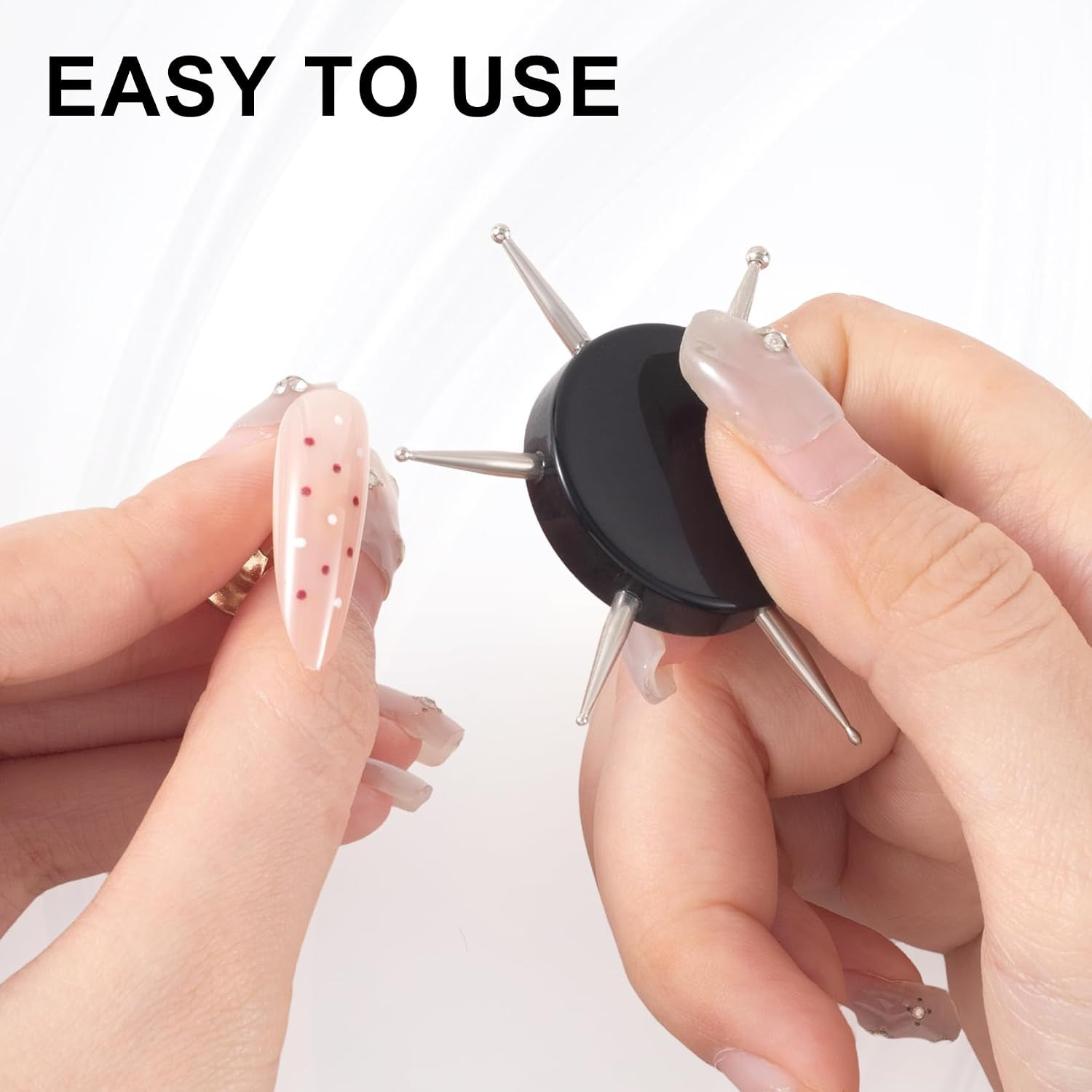 2Pcs Nail Dotting Tool, 6-In-1 Metal Dotting Tool Nail Art, Circular Nail