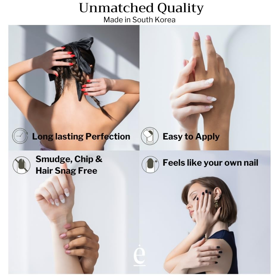 Gel Nail Strips No UV Light Needed – 34 Pcs Fully Cured Gel Nail Polish Stick…