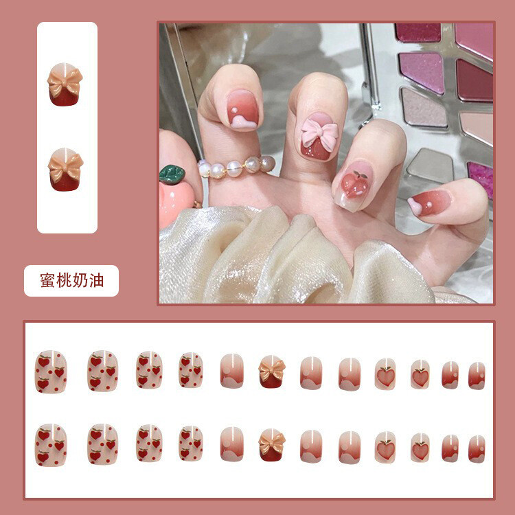 Gift 24Pcs Press On Fake Nails With Glue Artificial False Nail DIY Manicure Tool