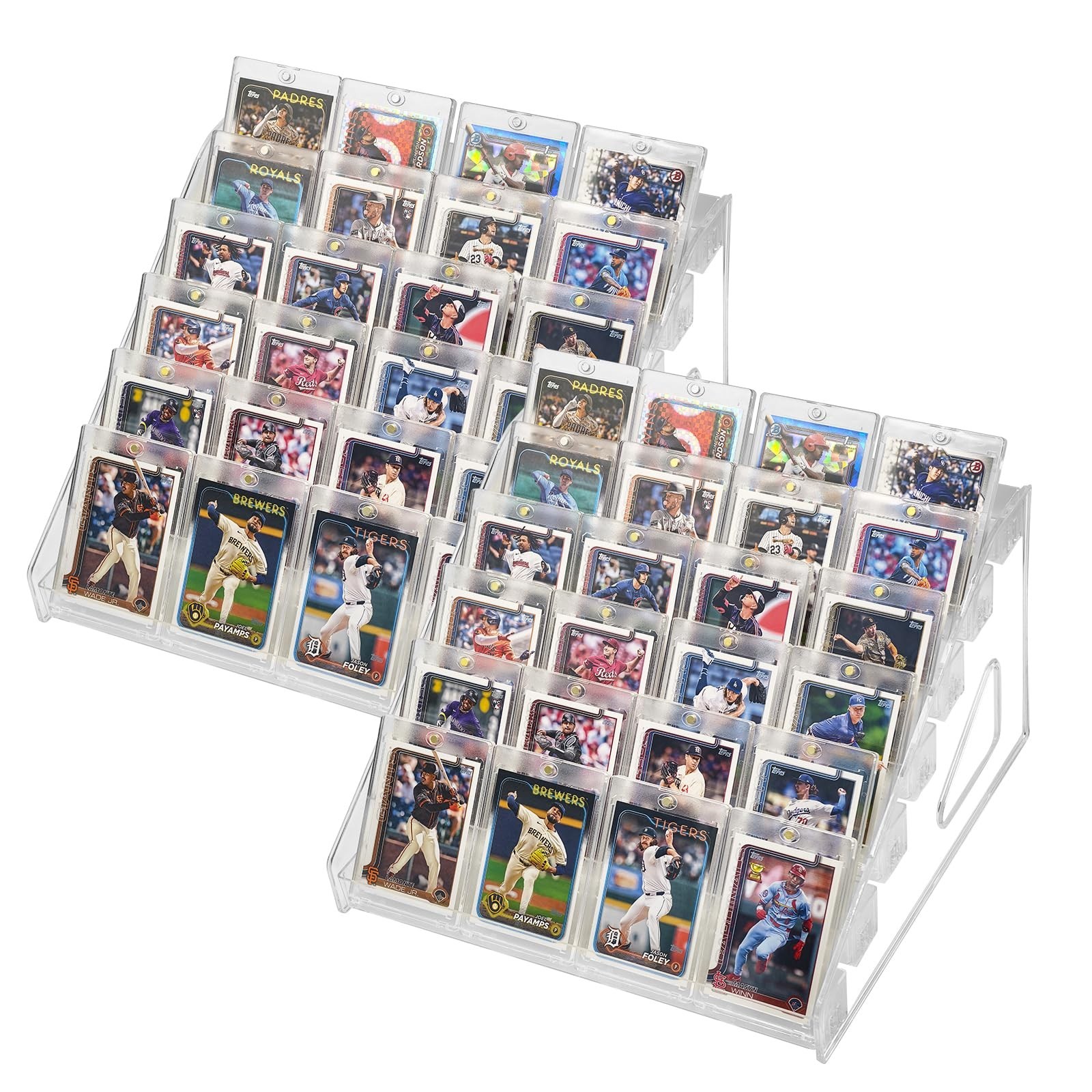 AAiphuwew 2 Pack 7 Tier Acrylic Card Display Stand, Display for Trading Cards…