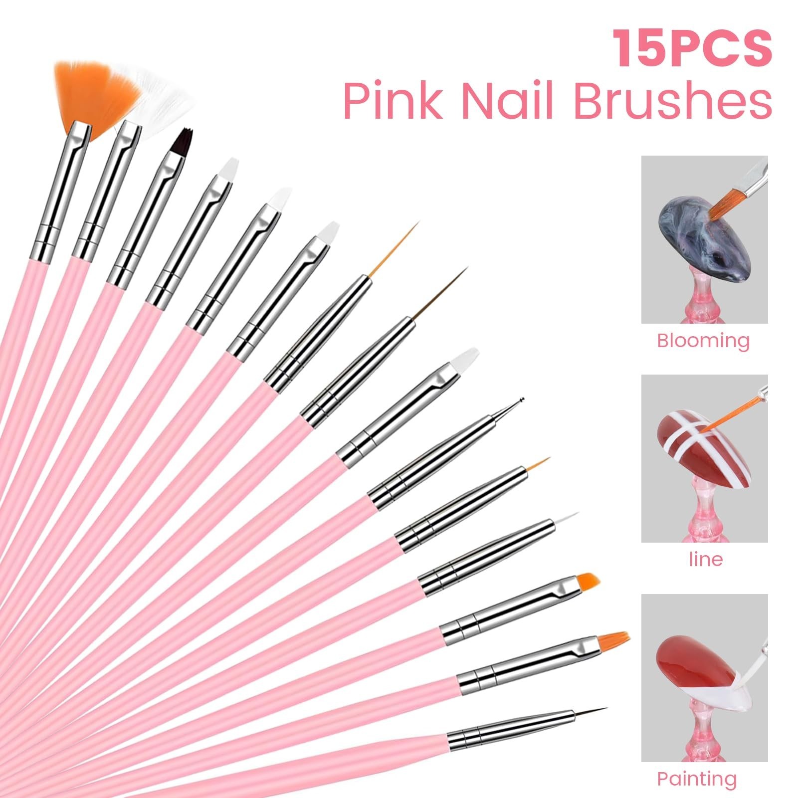 42PCS Nail Art Brushes, Nail Art Tool Set, Including Nail Brushes, Striping N…