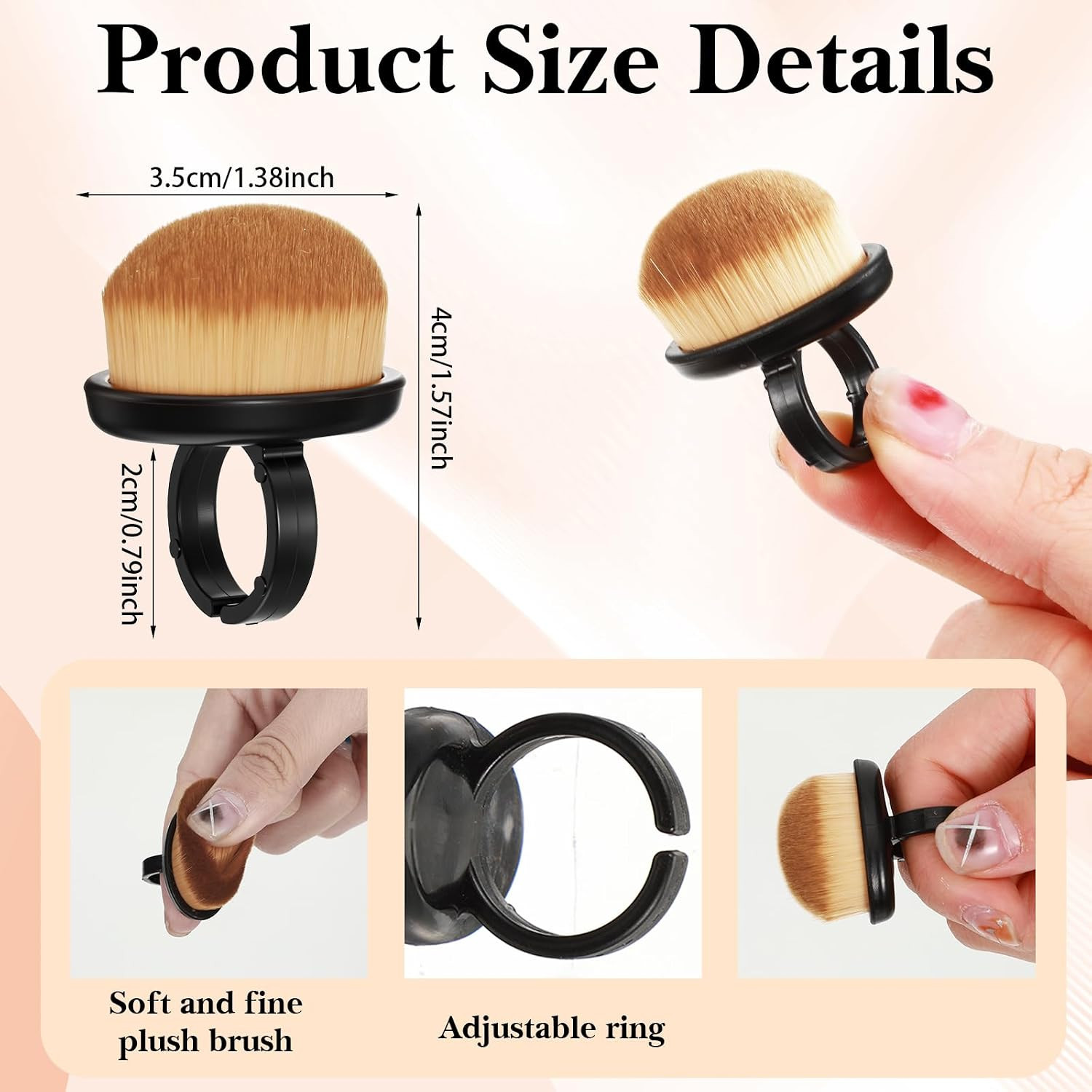 4 Pcs Dust Brush for Nails, Nail Brush Duster Soft Nail Brushes Portable Nails D