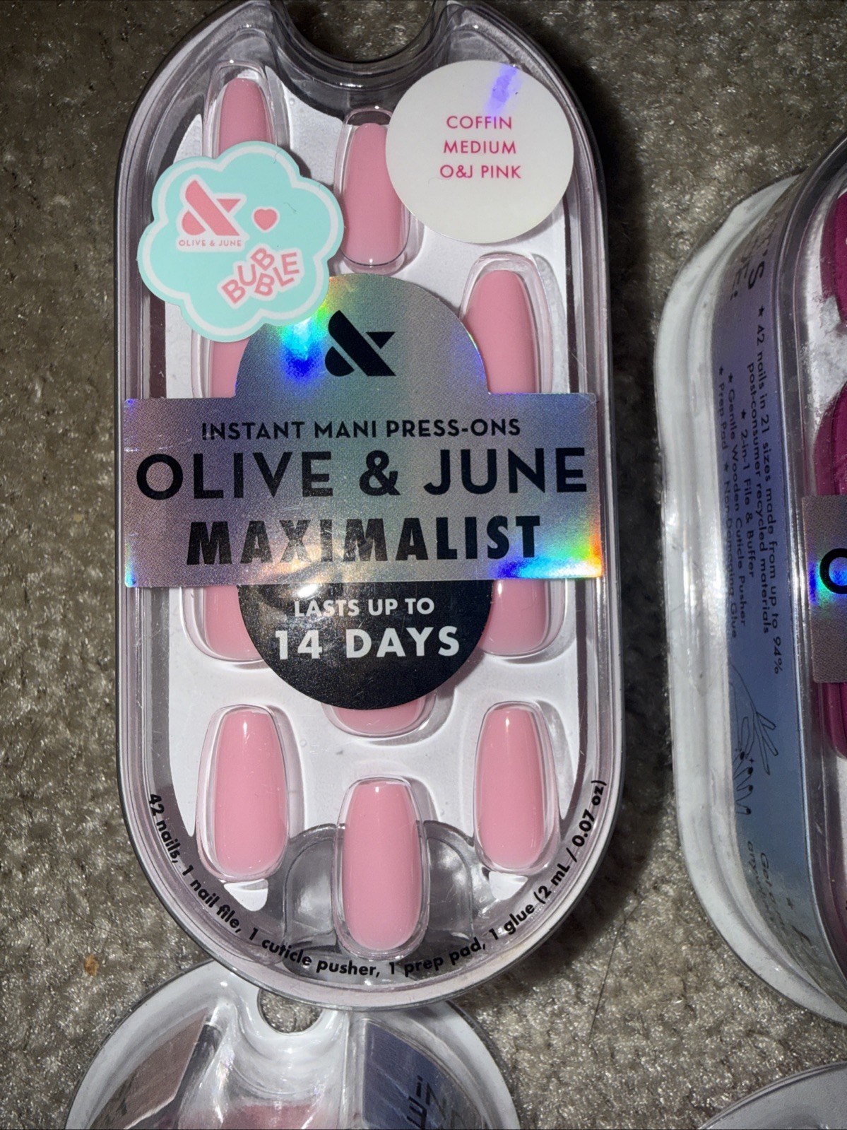 Olive And June Instant Mani Press Ons. Size Medium Lot Of 4