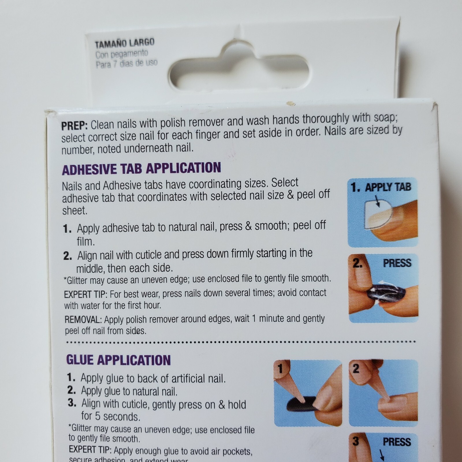 KISS Nails Gel Fantasy Glue On or Press On Nails Long Length Coffin Shape 84118