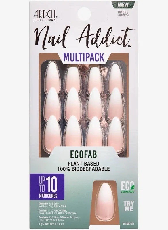 ARDELL NAIL ADDICT ECOFAB PRESS ON NAIL MULTIPACK BIODEGRADABLE SET 120ct