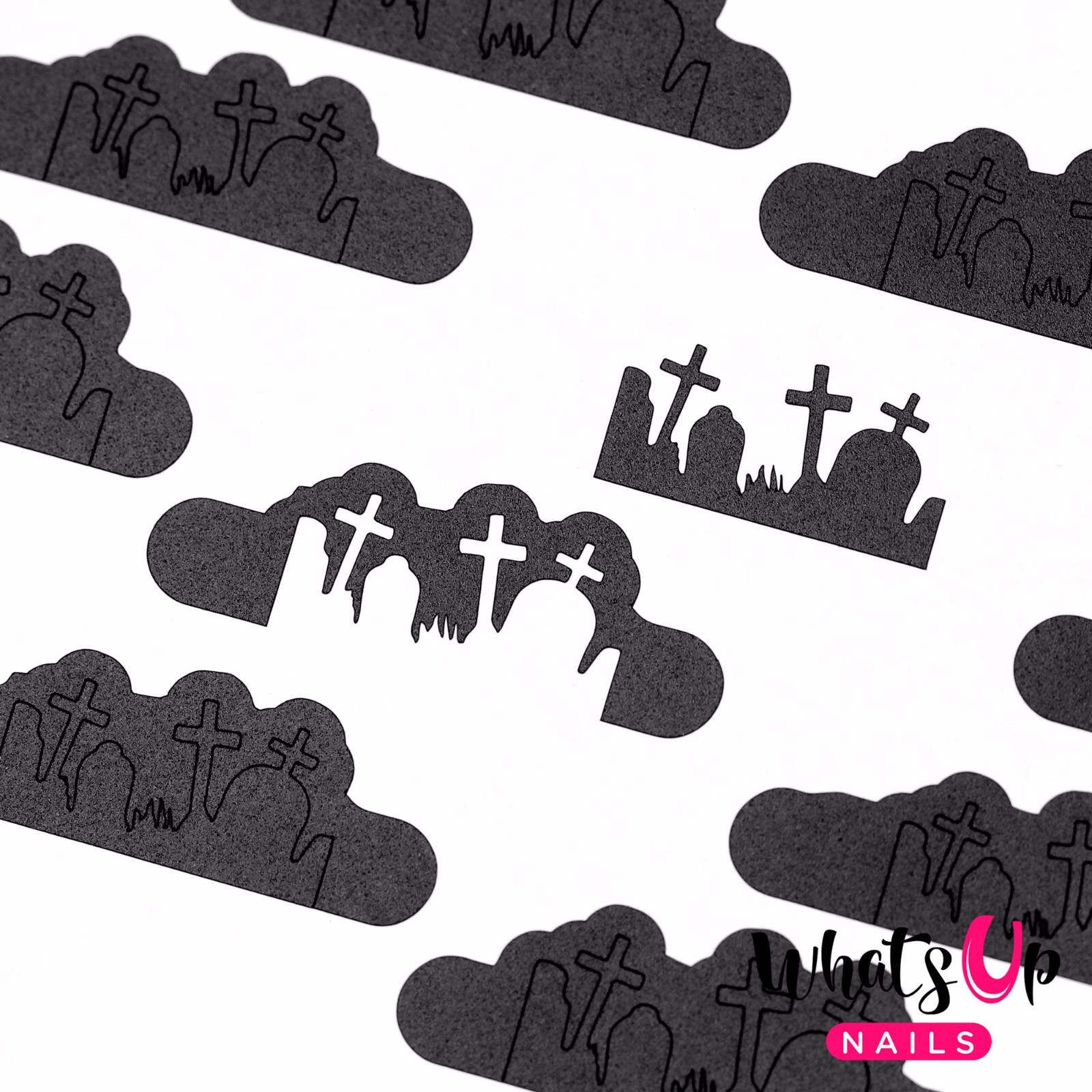 Graveyard Stencils for Nails, Halloween Nail Stickers, Nail Art, Nail Vinyls
