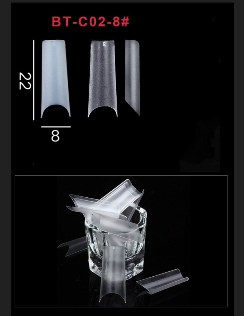 Thin Half Cover Single Size Square Refill Tips Bag of 240 pcs Pick Size #4-11