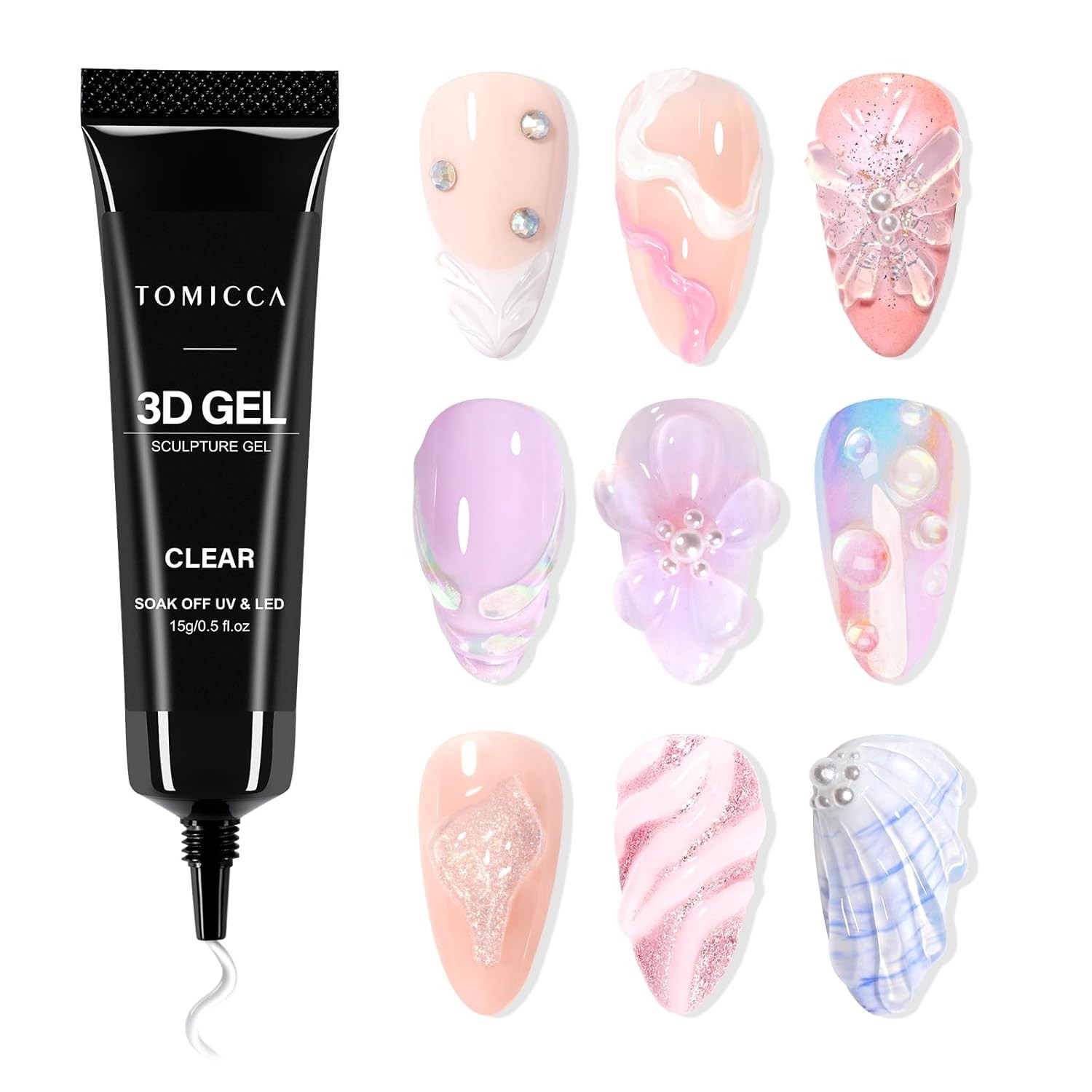 Solid Nail Glue Gel, 30g Long Lasting Strong Adhesive for nail tips Press on Nai