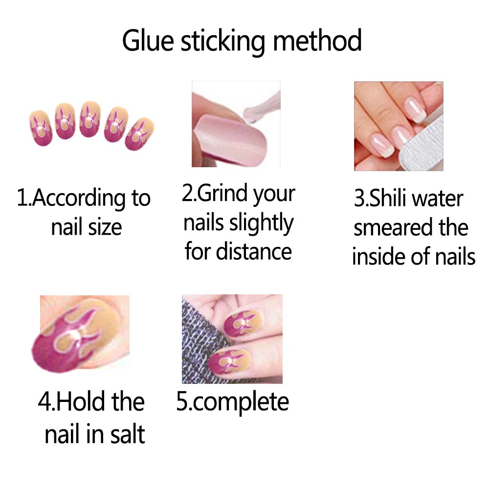 24pcs Manicure Flame Pattern Nail Decoration Patches DIY Plastic Nail Art Decor