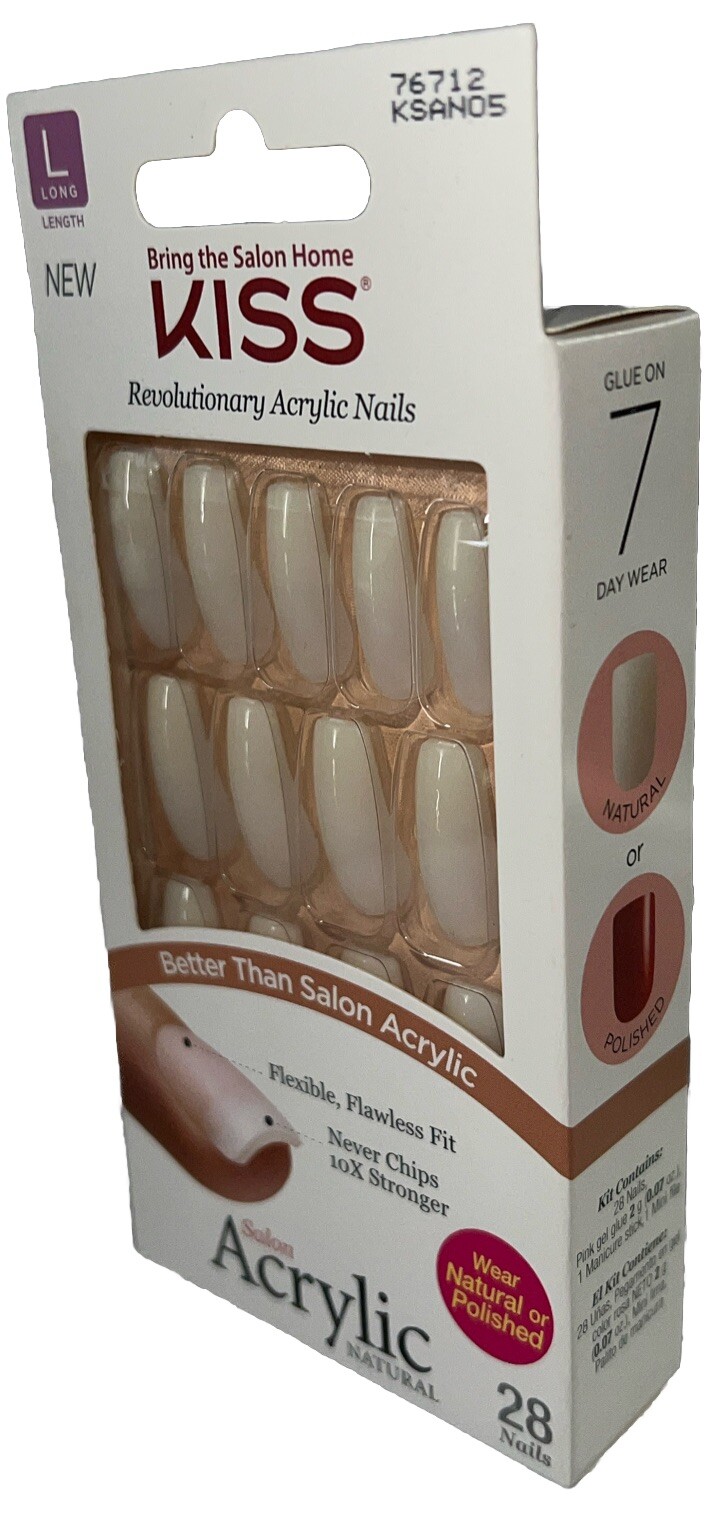 KISS Acrylic 28 LONG Nails #76712 (New See Description & Please See All Photos)