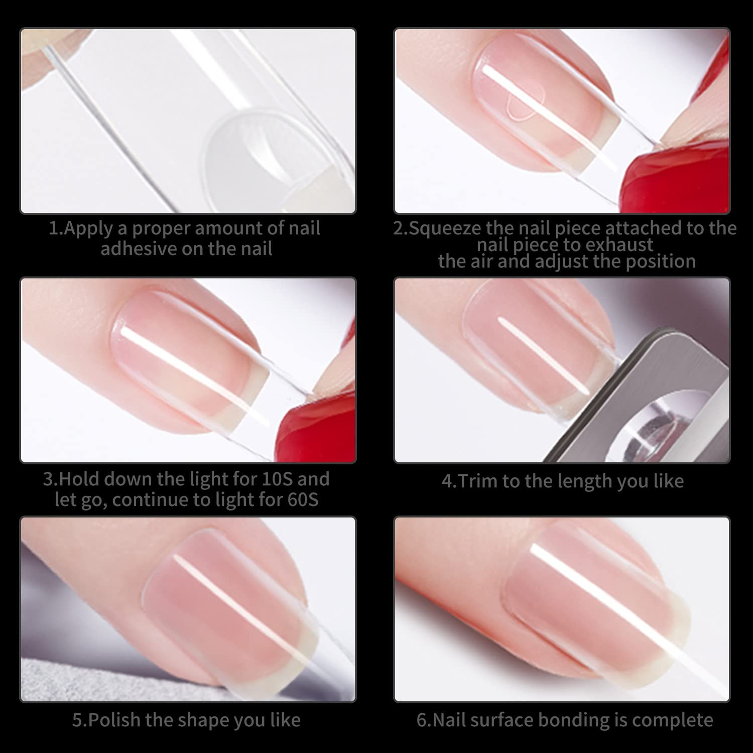 No C Curve Square Nail Tips Xxl，Acrylic Nail Tips Square, 500 Pcs Clear Fake Nai