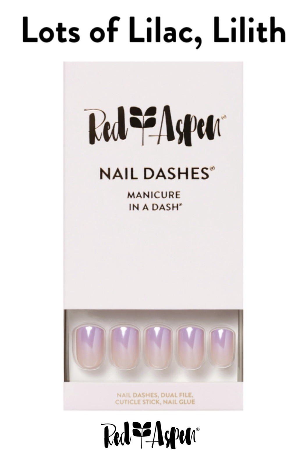 Red Aspen Nail Dashes Lots Of Lilac Lilith Short Square Glazed Purple B6y