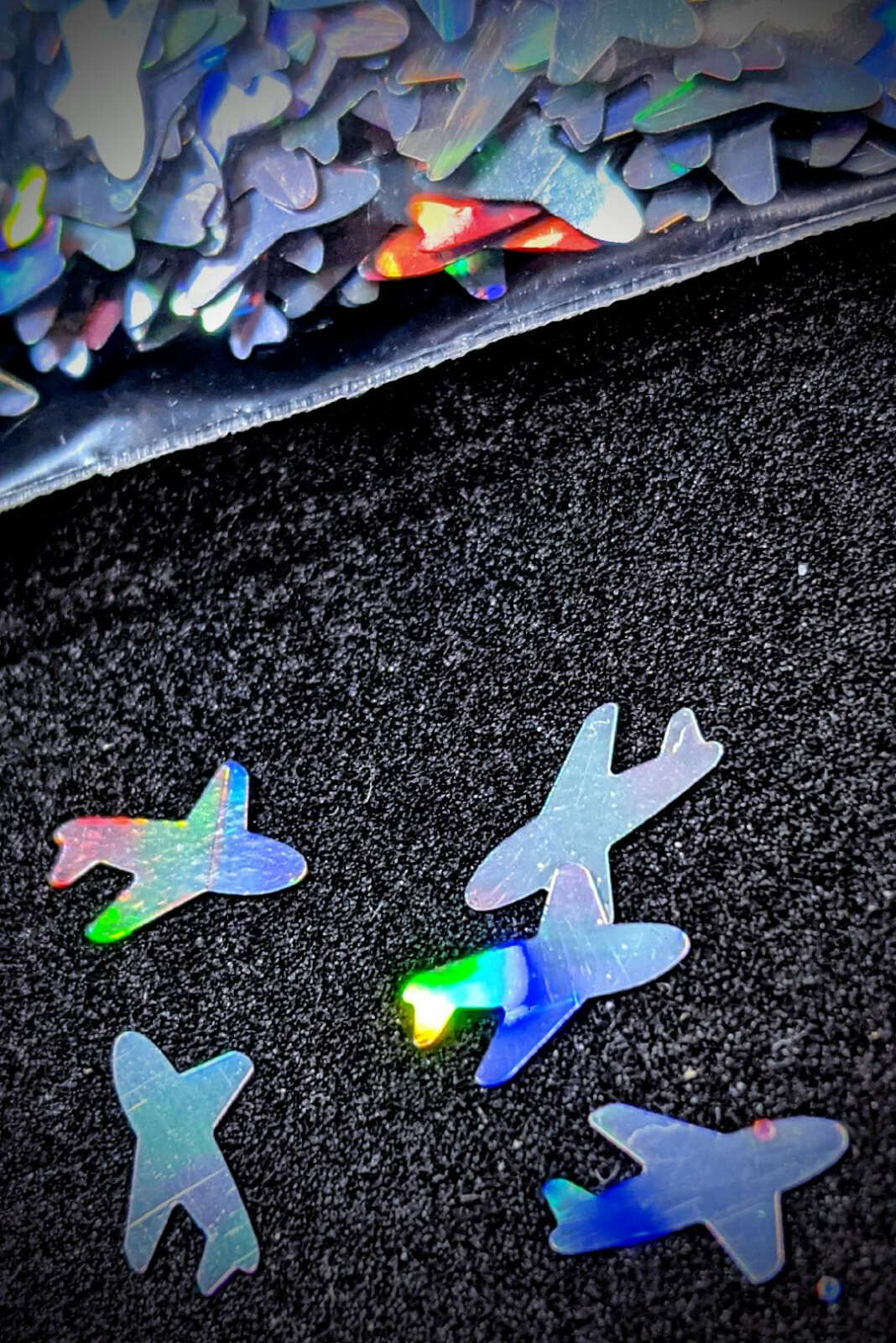 JET SHAPE~HOLOGEAPHIC SILVER GLITTER~Nail•Acrylic•Gel•Body Art•Face•Festival