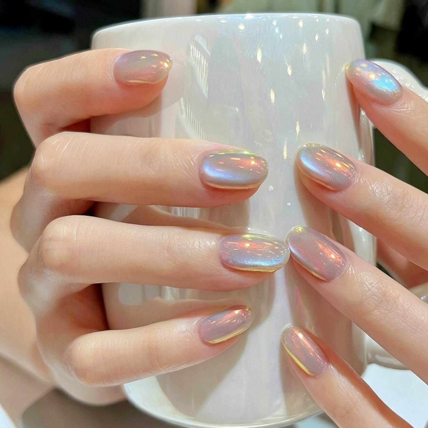 Iridescent Mermaid Chrome Nail Powder – Unicorn Opal Pigment for Stunning Manicu