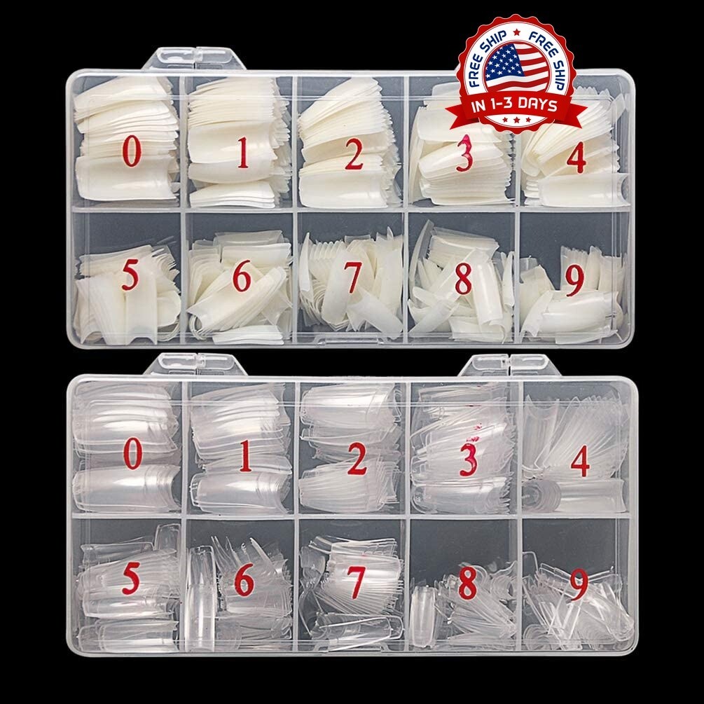 Kit De Uñas Acrilicas 1000 Pcs, 10 Tamaños Para Arte de uñasSalones Y Hogar DIY